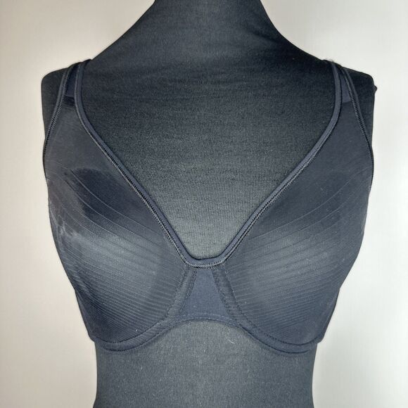 Vintage Warners Pure Electricity Sheer Black Unlined Underwire Bra Size 34C - Picture 2 of 10